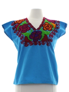 1970's Womens Huipil Style Shirt