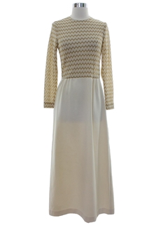 1960's Womens Mod Knit Maxi Dress