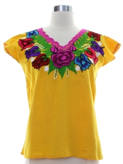 1970's Womens Huipil Style Shirt