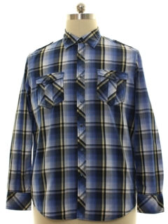 1990's Mens Plaid Western Shirt