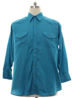 1980's Mens Striped Western Shirt