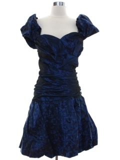 blue 80s prom dress