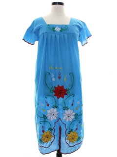 1990's Womens Huipil Style Shift Dress