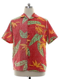 1980's Mens Totally 80s Reverse Print Big KaNaKa Hawiian Shirt