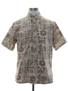 1980's Mens Kahala Reverse Print Hawaiian Shirt