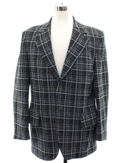 1970's Mens Plaid Disco Blazer Sport Coat Jacket