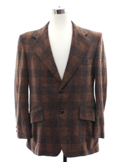 1970's Mens Plaid Disco Blazer Sport Coat Jacket