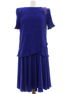 blue 80s prom dress