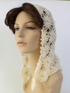 1960's Womens Accessories - Crocheted Scarf Hat