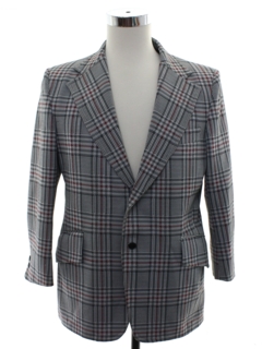 1970's Mens Plaid Disco Blazer Sport Coat Jacket