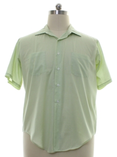 Vintage 1960/'s Men/'s Minty Green Button Up Short Sleeve Shirt