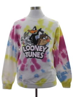 1990's Unisex Tie Dye Looney Tunes Sweatshirt