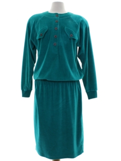 1980's Womens Totally 80s Velour Dress