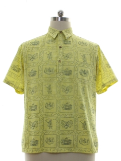 1980's Mens Totally 80s Pullover Hawaiian Shirt