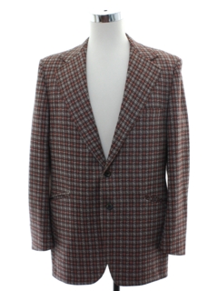 1970's Mens Plaid Disco Blazer Style Sport Coat Jacket