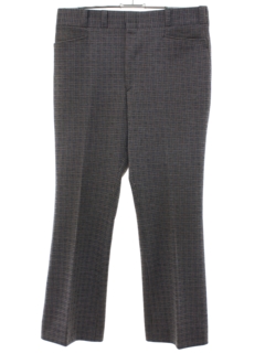 1970's Mens Plaid Flared Leisure Pants