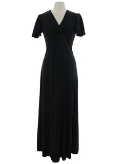 1970's Womens A-Line Knit Maxi Dress