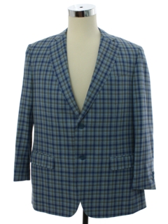 1960's Mens Mod Plaid Blazer Sport Coat Jacket