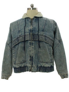 1980's Mens Hugo Valentino Designer Grunge Denim Jacket