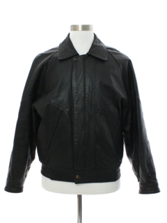 1980's Mens Totally 80s Leather Bomber Jacket