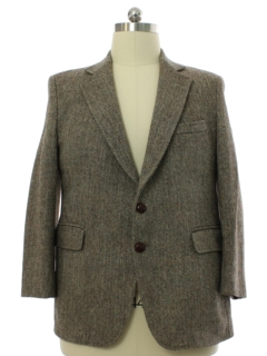 1980's Mens Harris Tweed Scottish Blazer Style Sport Coat Jacket