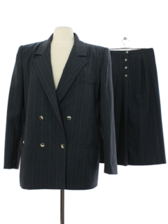 1980's Womens Totally 80s Double Breasted Wool Suit