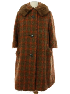 1960's Womens Lilli Ann Designer Mod Duster Coat Jacket