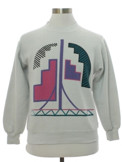 1980's Unisex Geometric Design Southwestern Sweatshirt