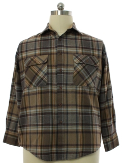 1980's Mens Plaid Sport Shirt