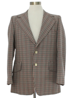 1970's Mens Checkered Plaid Disco Blazer Style Sport Coat Jacket