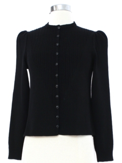1980's Womens Designer Prairie Style Cardigan Sweater