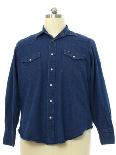 1990's Mens Denim Western Shirt