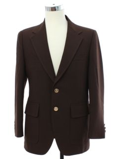 1970's Mens Brown Disco Blazer Sport Coat Jacket