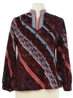 1970's Womens Hippie Style Tunic Shirt