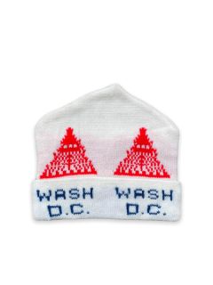 1980's Unisex Accessories - Washington DC Intarsia Knit Ski Beanie Hat