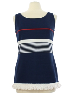 1970's Womens Mod Knit Tank Top Shirt
