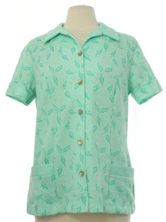 1970's Womens Mod Knit Shirt-jac Shirt