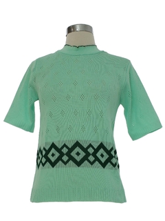 1970's Womens Mod Knit Sweater Shirt