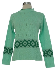1970's Womens Mod Knit Sweater Shirt
