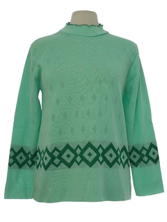 1970's Womens Mod Knit Sweater Shirt