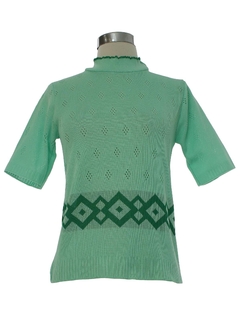 1970's Womens Mod Knit Sweater Shirt