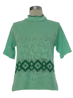 1970's Womens Mod Knit Sweater Shirt