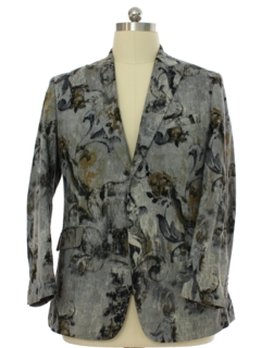 1990's Mens Swirl Floral Print Corduory Blazer