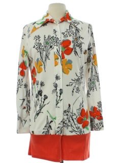 1970's Womens Print Disco Shirt