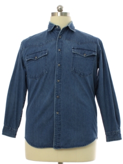 1990's Mens Denim Western Shirt