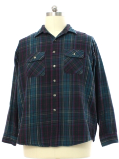 1990's Mens Heavy Cotton Flannel Shirt