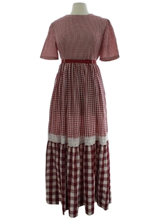 1960's Womens Hippie Prairie Style Maxi Dress