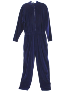 1980's Womens Totally 80s Velveteen Jumpsuit