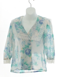 1970's Womens Print Secretary Shirt