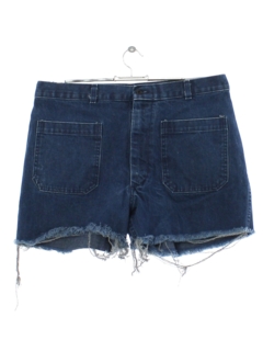 1970's Unisex Denim Hippie Cut-Off Denim Jeans Shorts